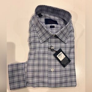 NWT David Donahue Trim Fit Dress Shirt - Blue
